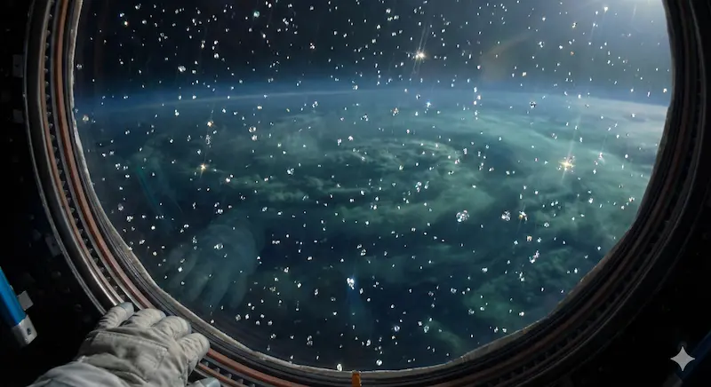 Diamond rain on Neptune planet