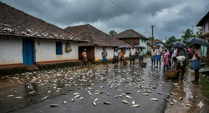 Fish rain falling from sky