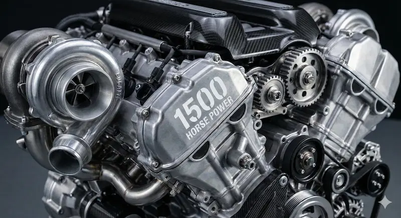 Bugatti 16 cylinder W16 engine