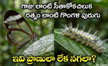 glasswing butterfly, jewel caterpillar
